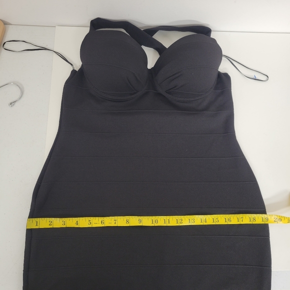 River Island Black Bodycon build in bra MiniDress - Picture 10 of 12